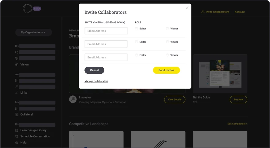 Invite collaborators with a single click